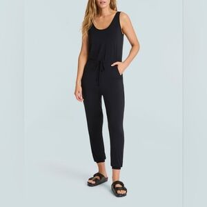 Commando Micromodal Butter Black Tank Lounge Jogger Jumpsuit M